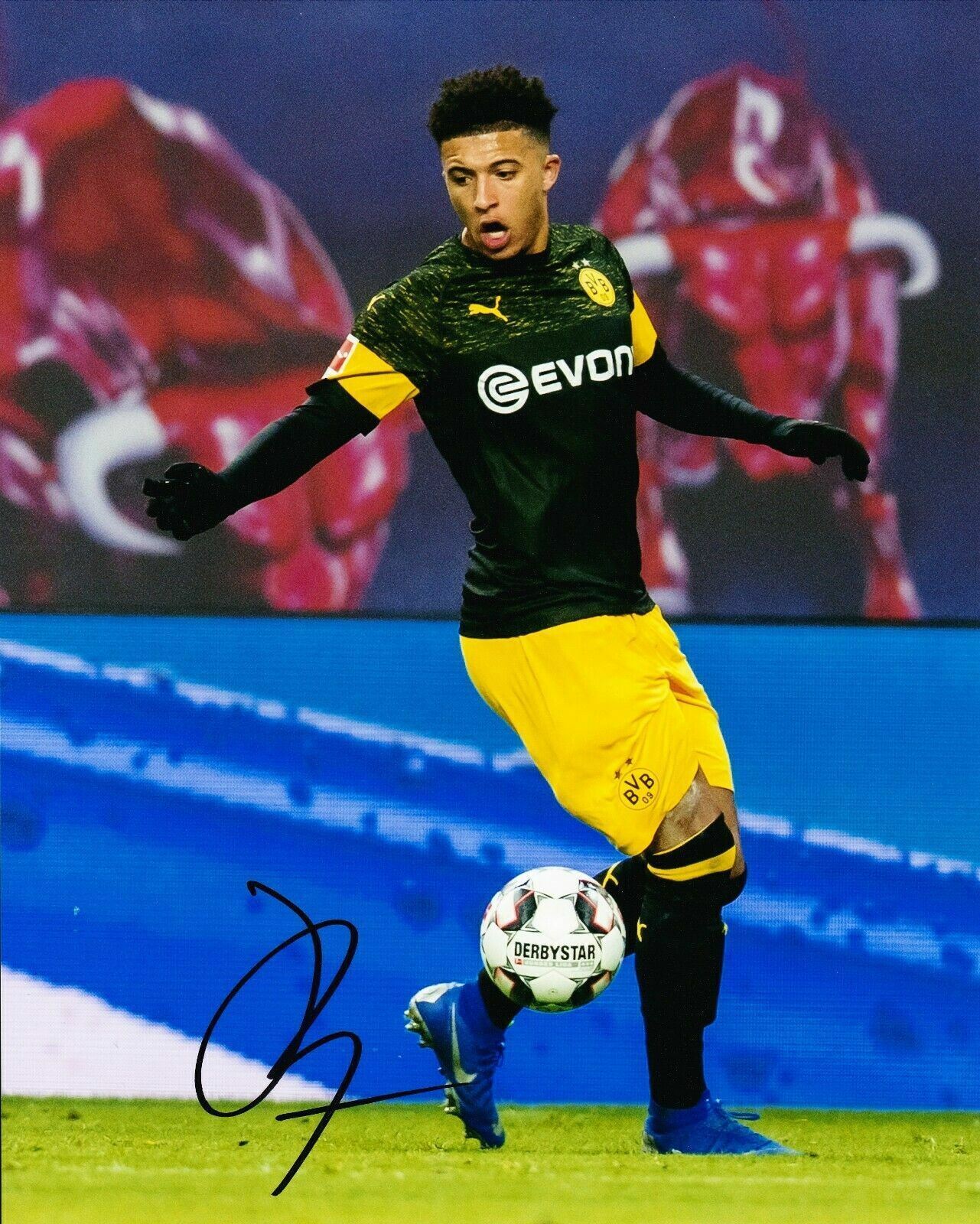 Jadon Sancho Signed 10X8 Photo Poster painting Borussia Dortmund AFTAL COA (1235)