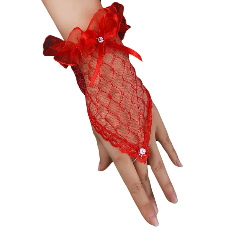 Churchf New Lace Etiquette Gloves Fashion Bride's Gloves Wedding Accessories Lace Gloves