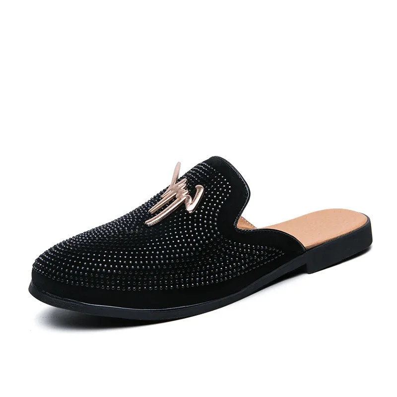 Lookouta Fashionable Mens Casual Walking Slipper Black Male Popular Daily Leisure Loafers Breathable Men Half Drag Slides Summer Sandals