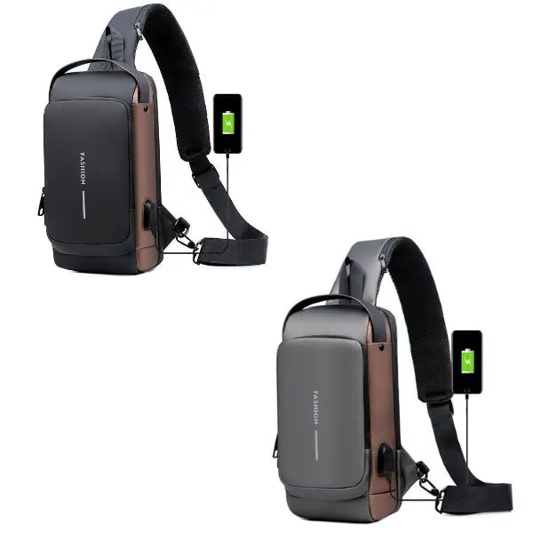 USB Charging Sport Sling Anti-theft Shoulder Bag