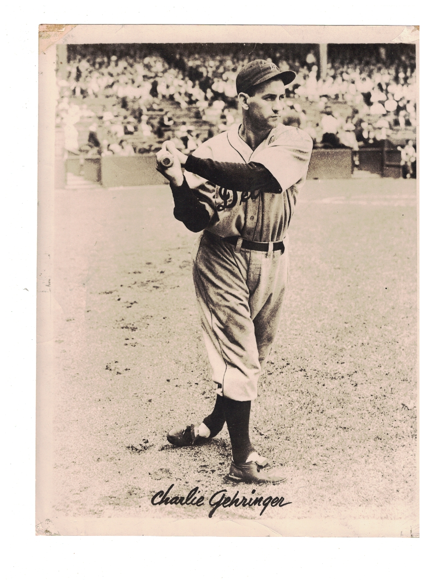 Original Vintage Charlie Gehringer Detroit Tigers Baseball Photo Poster painting