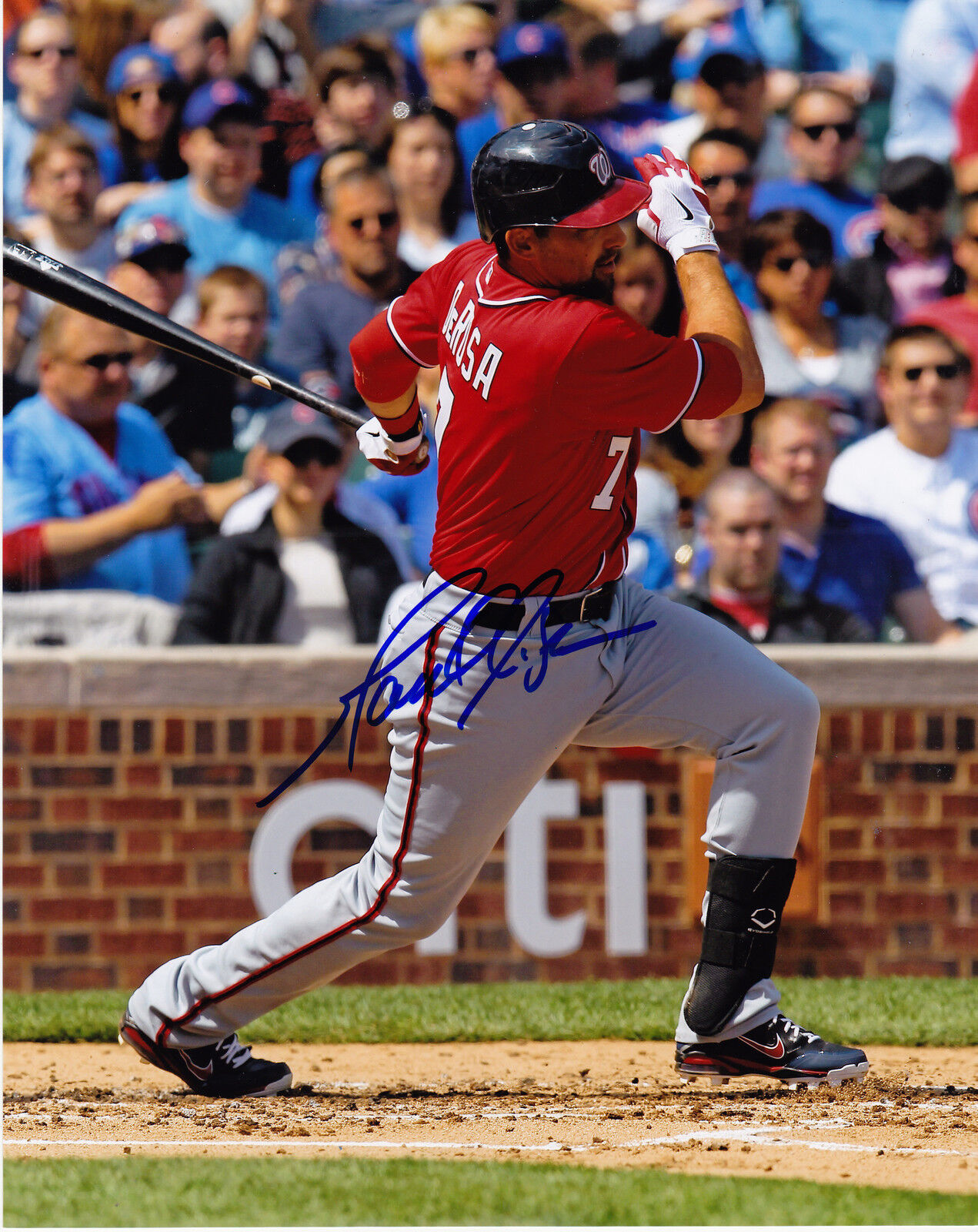 MARK DEROSA WASHINGTON NATIONALS ACTION SIGNED 8x10