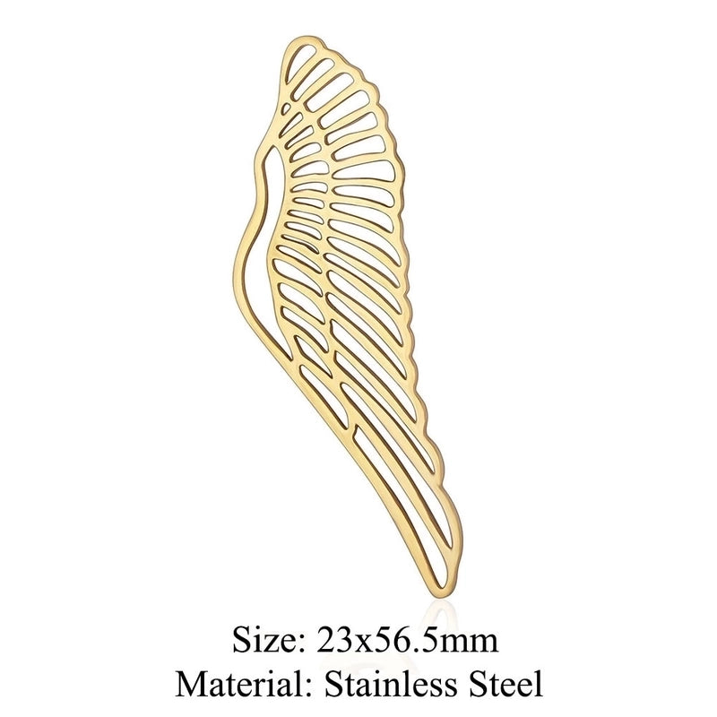 5 Pieces Stainless Steel 18K Gold Plated Angel Wings
