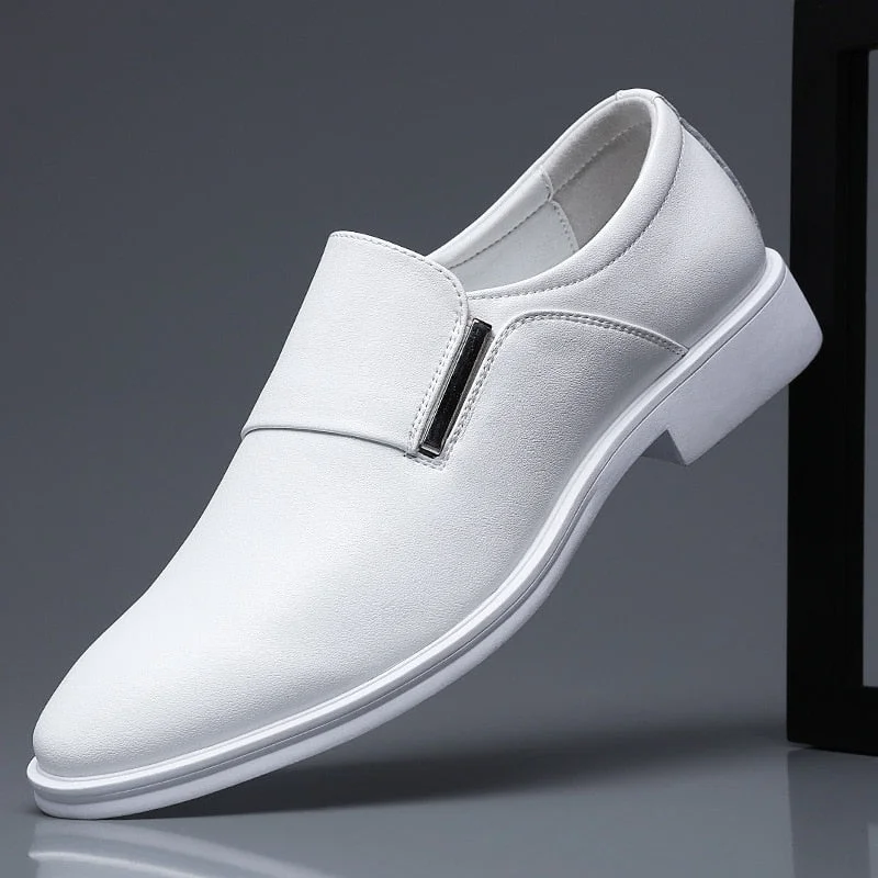 White Leather Shoes Men&#39;s Leather Spring Breathable 2022 New Formal Business Derby Shoes Man Casual English Shoes for Men