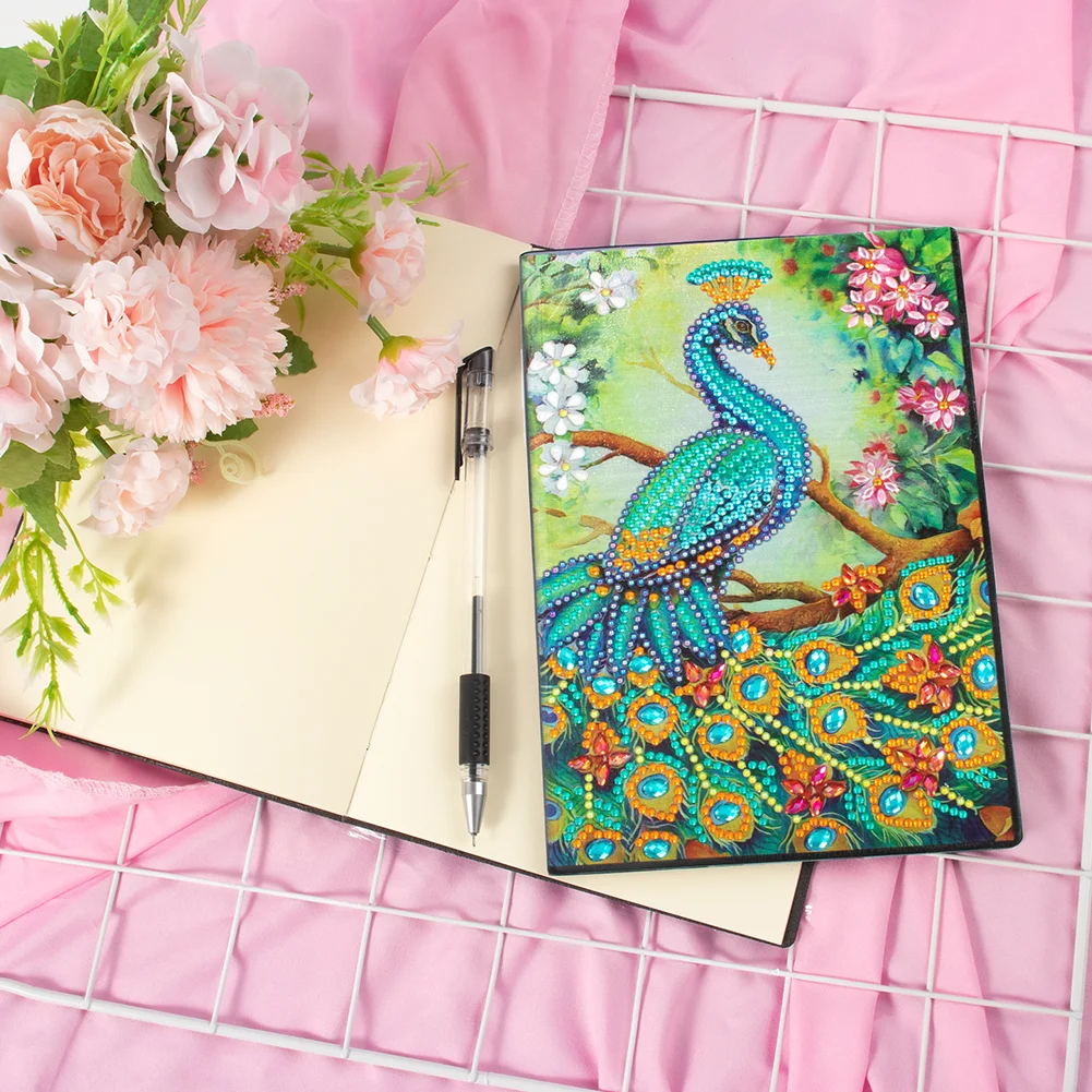 50 Pages A5 Peacock Special Shape Drill Notebook 【No Strip】