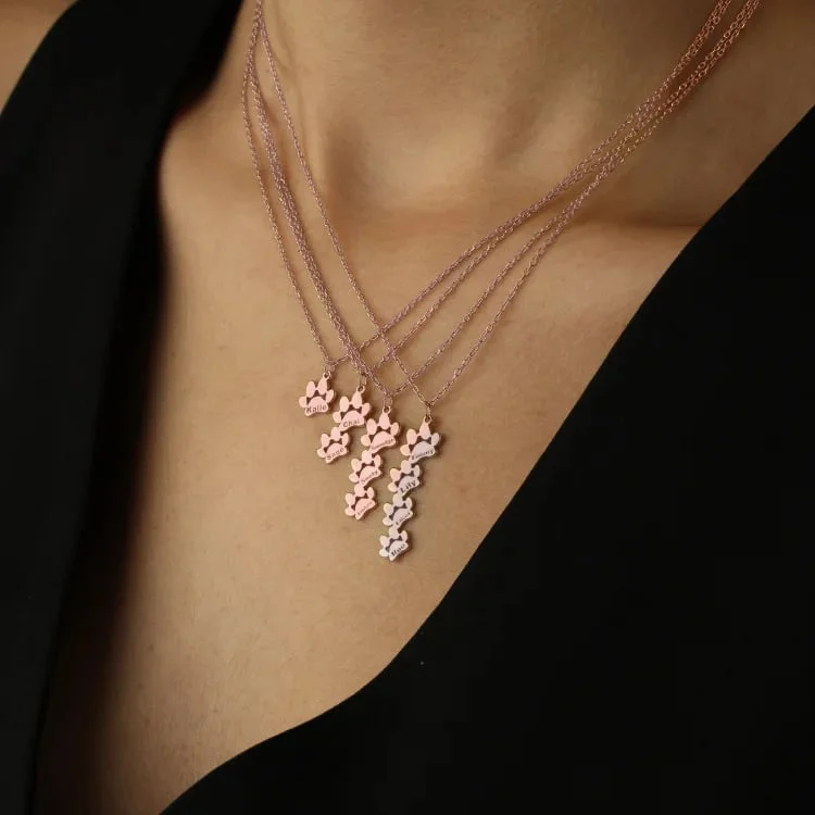 Paw Print Name Necklace. Personalized Tiny Dog Paw Necklace. Minimalist Paw Necklace. Animal Necklace. Pet Necklace. Christmas Gif