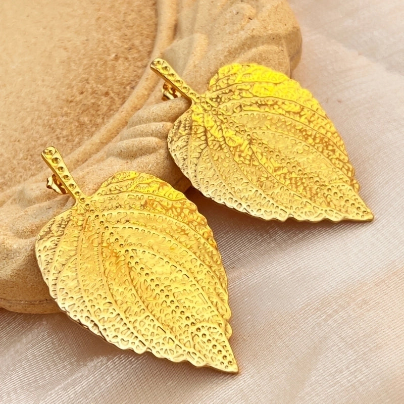 1 Pair Minimalist Classic Style Maple Leaf Plating 304 Stainless Steel 18K Gold Plated Ear Studs