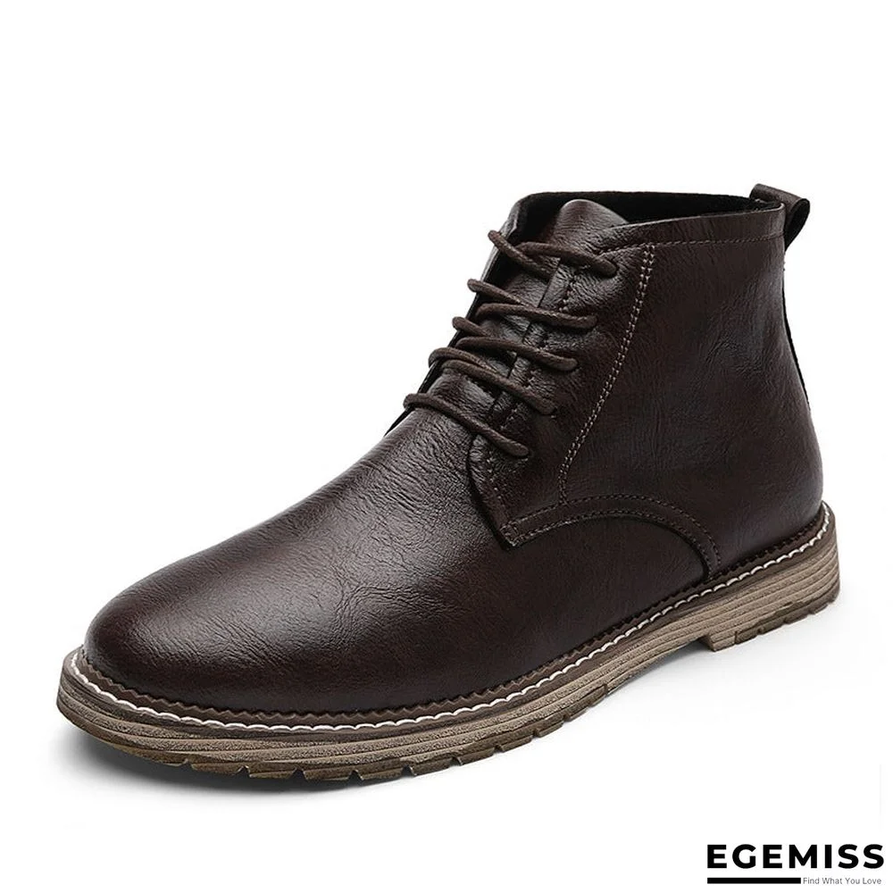men's autumn outdoor leather lace-up high-top ankle martin boots oxford shoes | EGEMISS