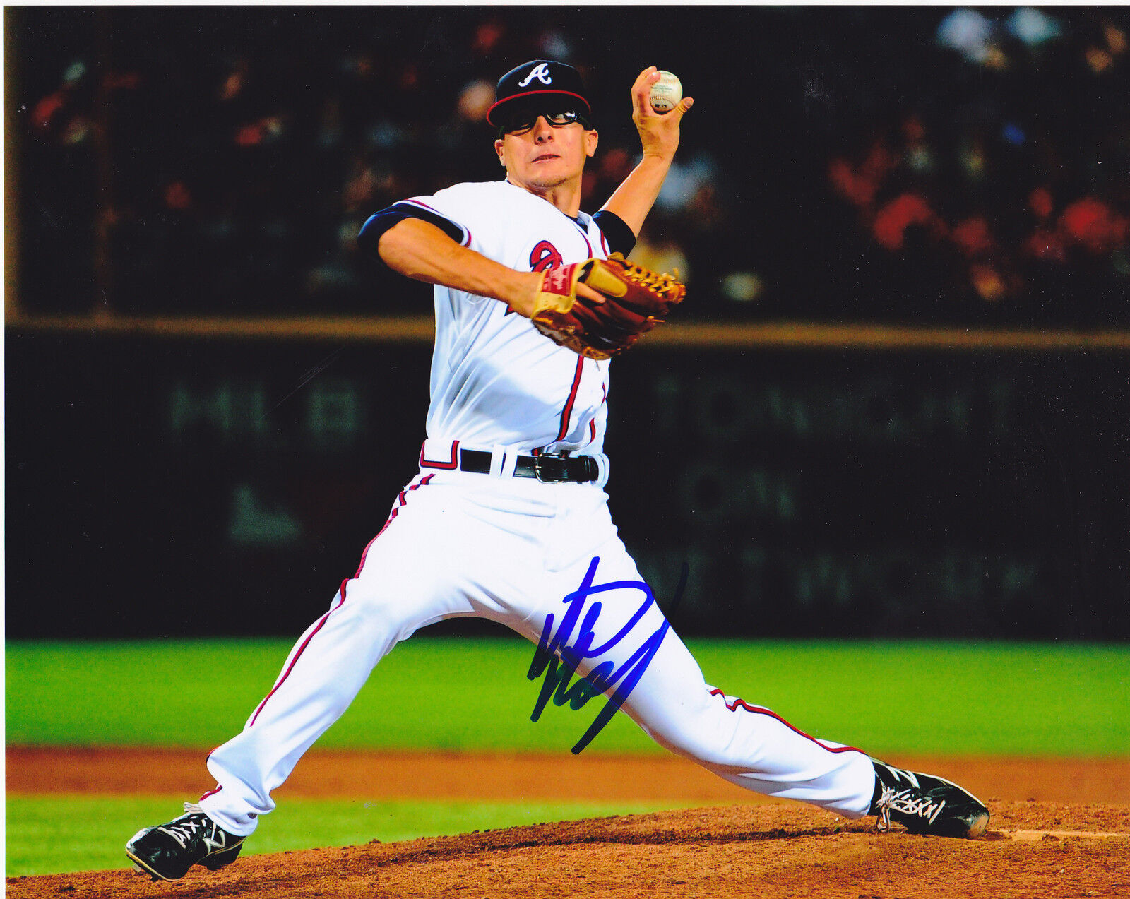 MATT MARKSBERRY ATLANTA BRAVES ACTION SIGNED 8x10