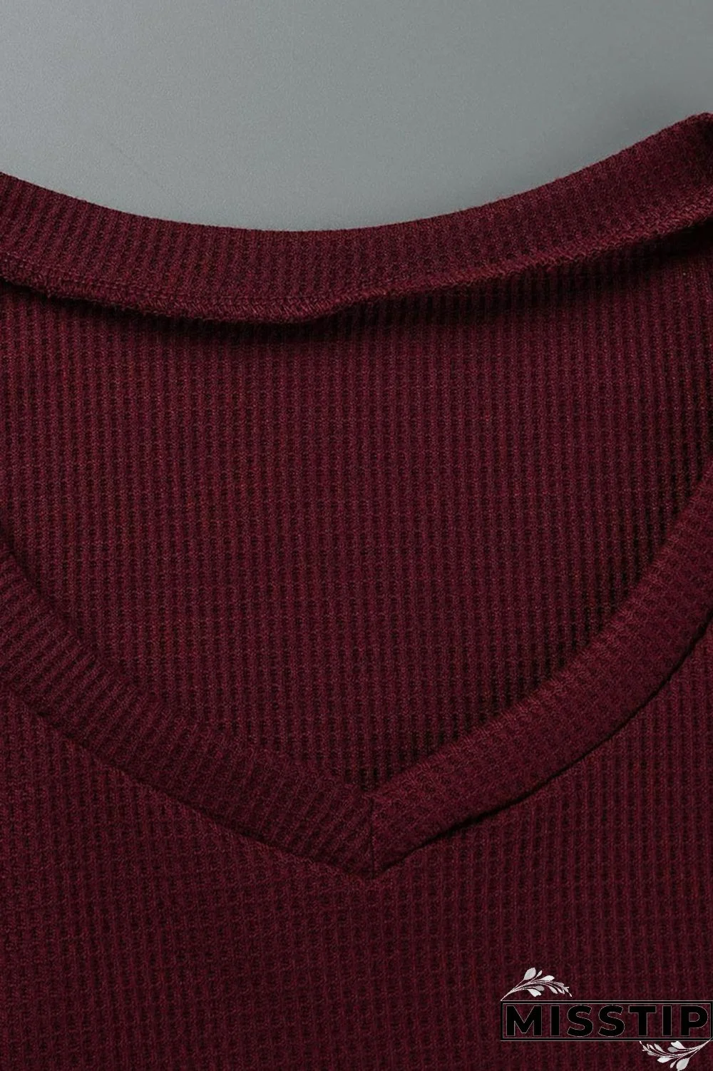 Rose Red Casual Solid Patchwork Slit V Neck Plus Size Two Pieces