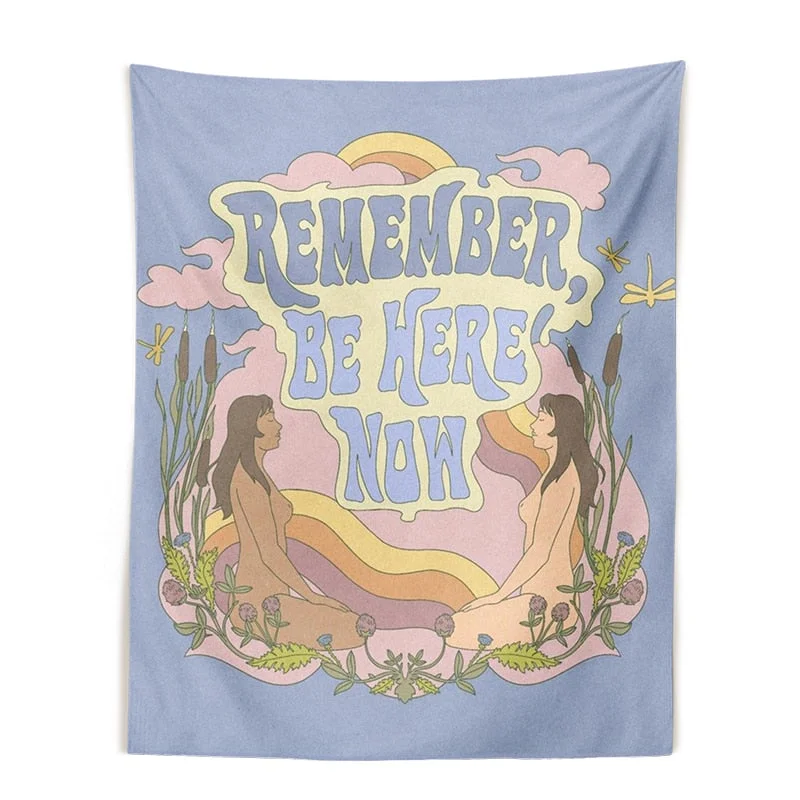 Vintage Tapestry Wall Hanging 70s 60s Retro mushroom flowers Decoration Rainbow INS Trippy Tapestry Psychedelic Wall Decor