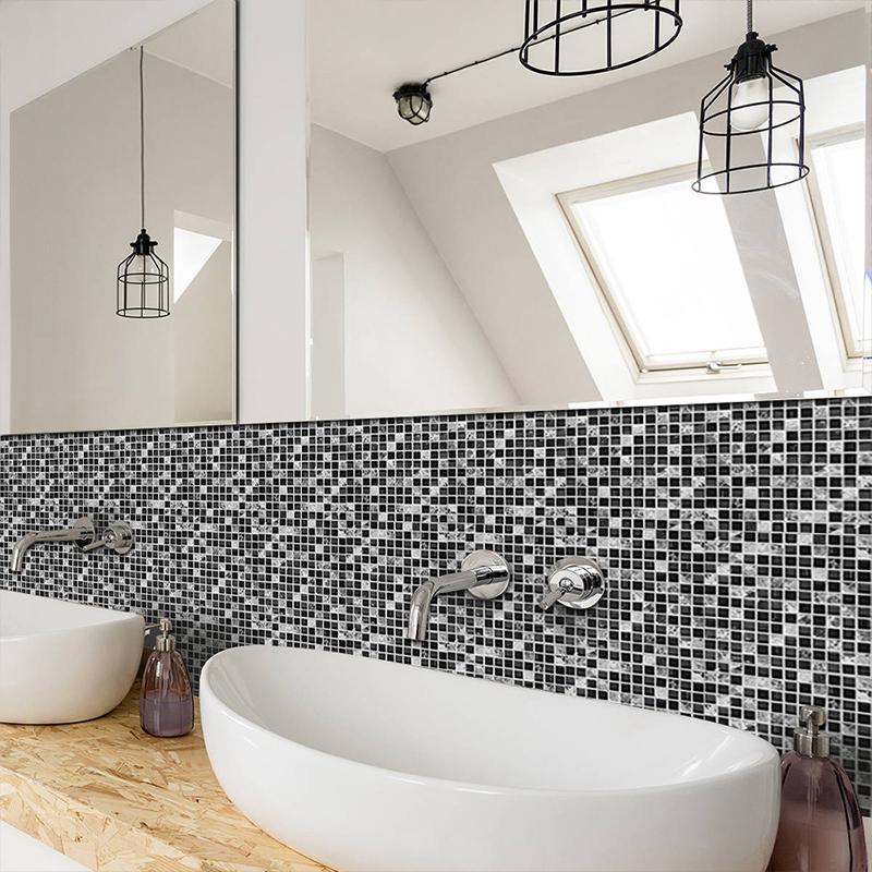 Black Mosaic Creative Tiles Stickers | 168DEAL