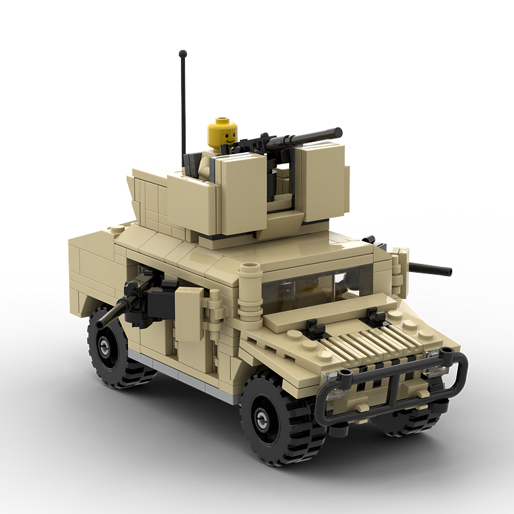 US M1025 MEU Gunner HUMVEE Military Transport Vehicles Army Soldiers With Sandbags Weapons Building Blocks Bricks Kids Toys