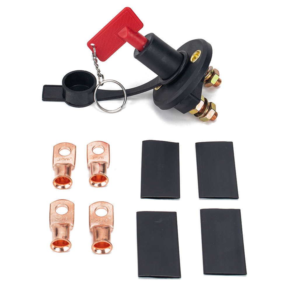 

200A Car Battery Disconnect Cut Off Switch Isolator + Key + Wire Lug Set, 501 Original