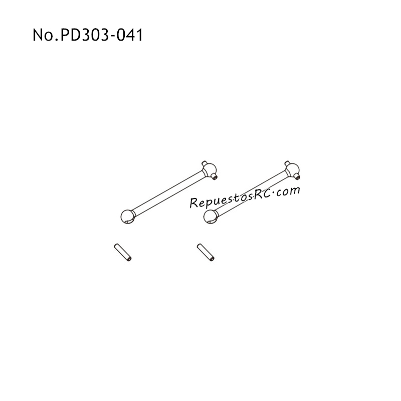 PD RACING TR16ii Piezas para Coches RC Ejes Transversales Delanteros PD303-041