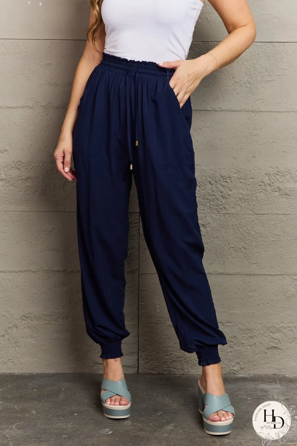 Tied Long Joggers with Pockets