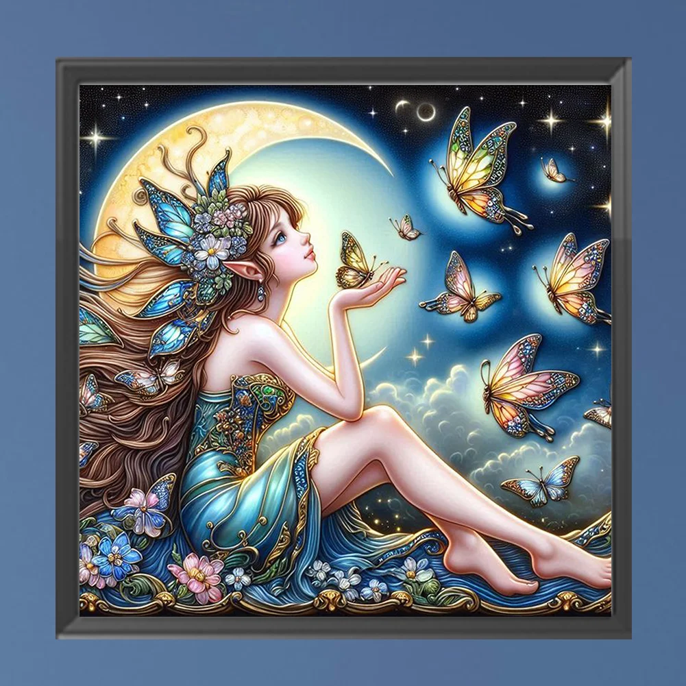 Diamond Painting - Full Square Drill - Butterfly Fairy(Canvas|45*45cm)