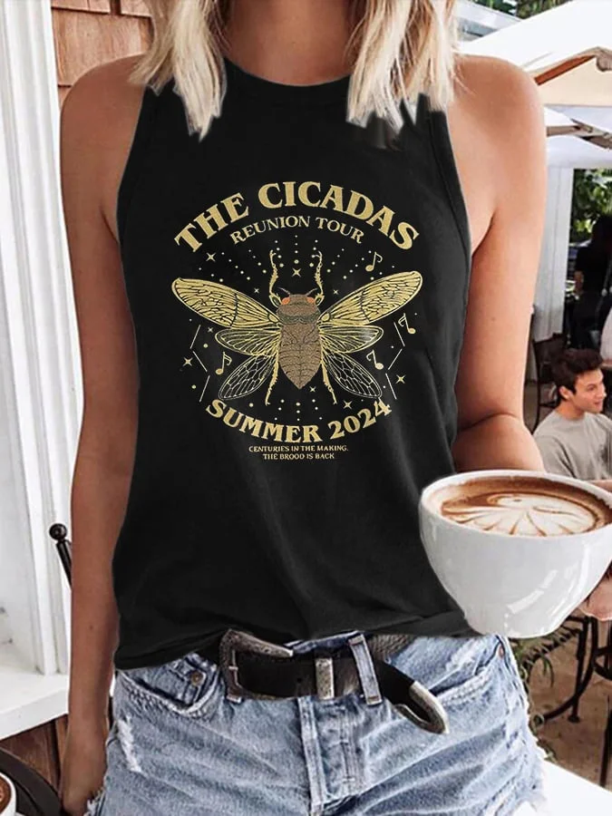 Women's 2024 The Cicadas Reunion Tour Printed Casual Tank Top