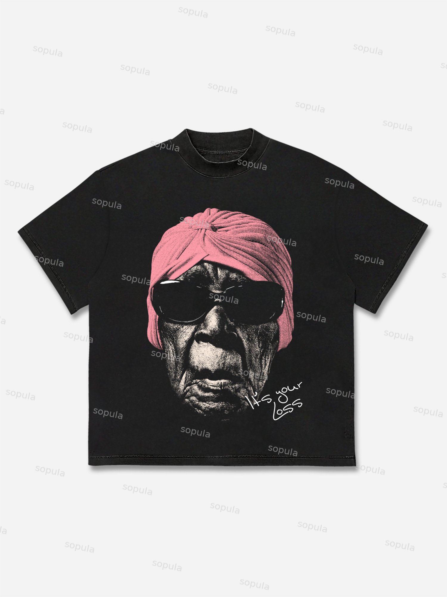 It's Your Loss Y2k Street Portrait Graphic Cotton T-shirt - SOPULA