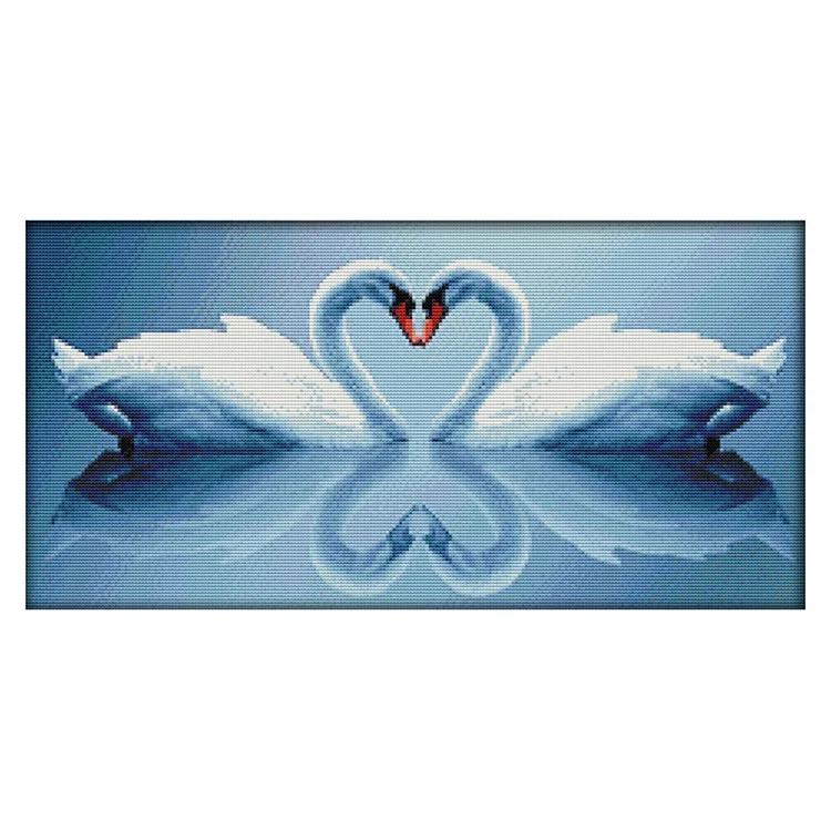 Swan Wall Arts 14CT Printed Cross Stitch Kits (54*29CM) fgoby