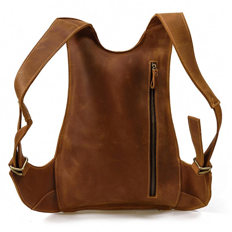 Handmade Crazy Horse Leather Men's Backpack