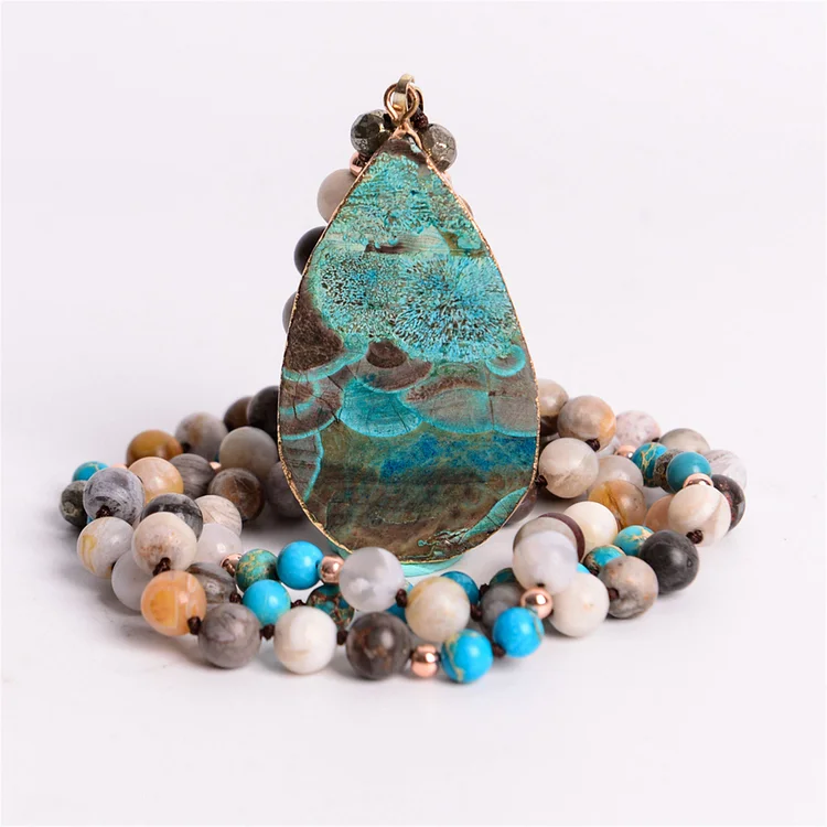 Handmade Natural African Turquoise Bead Necklace