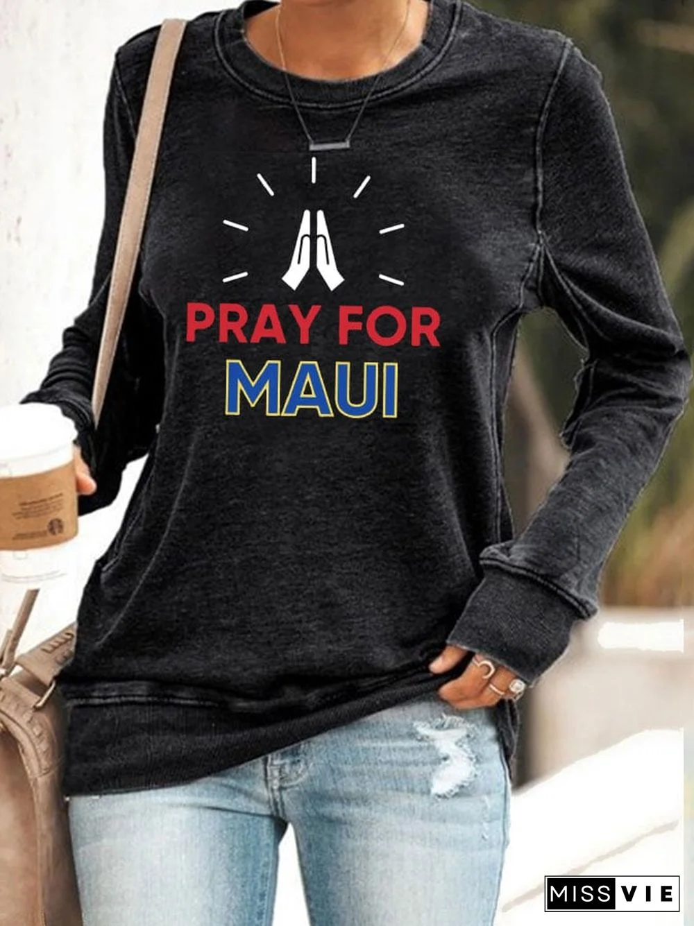 Women's pray for maui sweatshirt