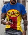 Mens Vintage Motor Pennzoil Oil Printed T-shirt