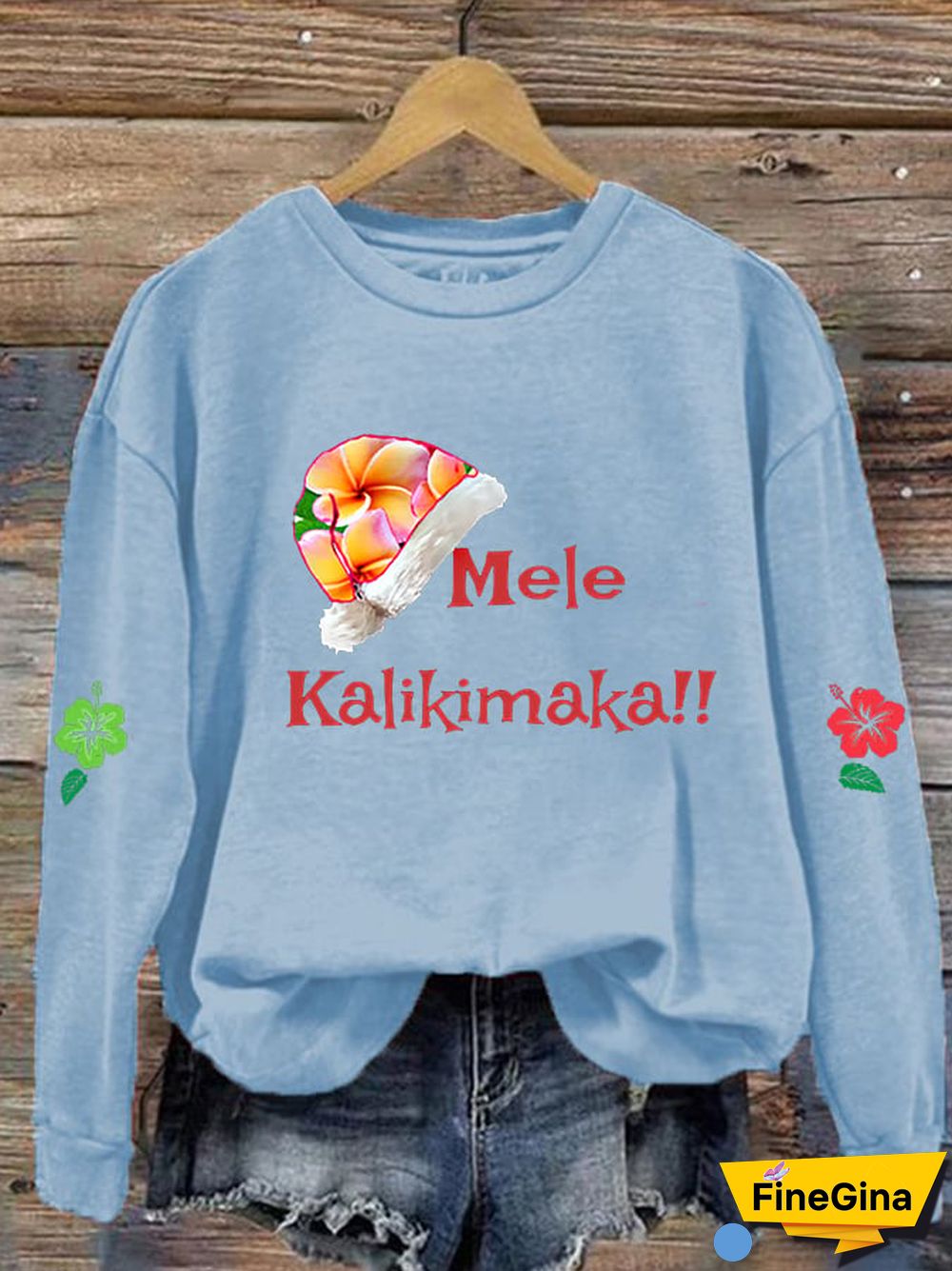Women's Hawaiian Christmas Mele Kalikimaka Hibiscus Sweatshirt