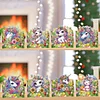 8PCS DIY Diamond Art Greeting Cards Xmas Congratulations Cards & Gifts (Flower)