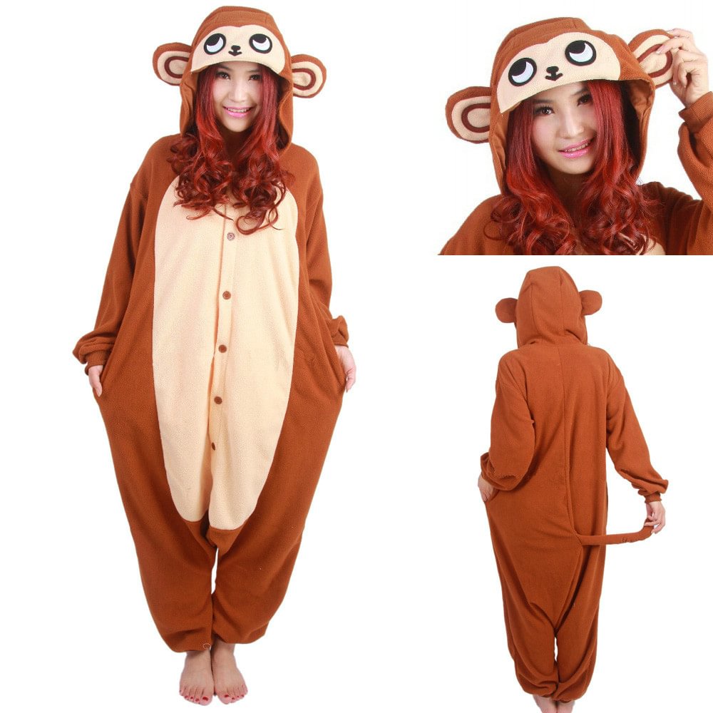 Animal Adult Monkey Onesies Hoodie kigurumi costume Pajamas-Pajamasbuy