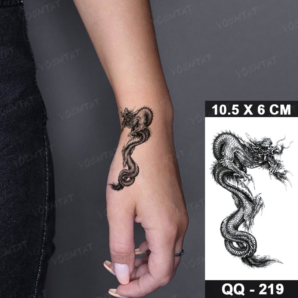 Dragon Waterproof Temporary Tattoo Sticker Animal Wrist Arm Male Fake Tattoo Body Art Kid Tattoo Woman