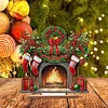 Diamond Painting Wooden Red Wreath Stocking Tabletop Ornament Kit