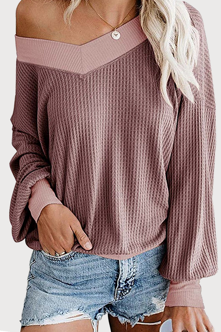 Casual Solid Hollowed Out Split Joint V Neck Tops - Life is Beautiful for You - SheChoic