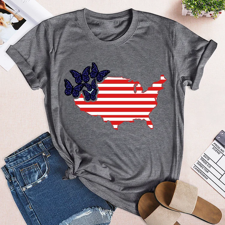 ANB - Butterfly America Map T-Shirt-03863