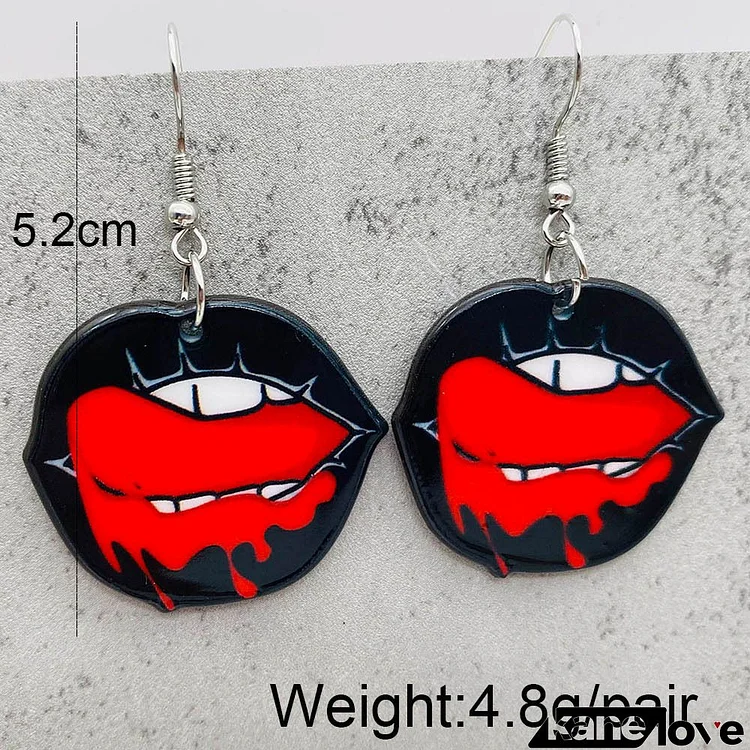 Halloween Women Creative Funny Horror Skull Bat Balloon Acrylic Earrings