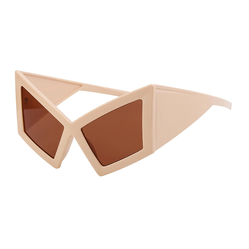 Hip-Hop Streetwear Solid Color Pc Special-Shaped Mirror Full Frame Women’s Sunglasses