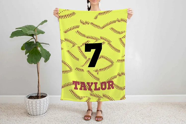 Personalized Softball Blanket For Comfort & Unique|BKKid297