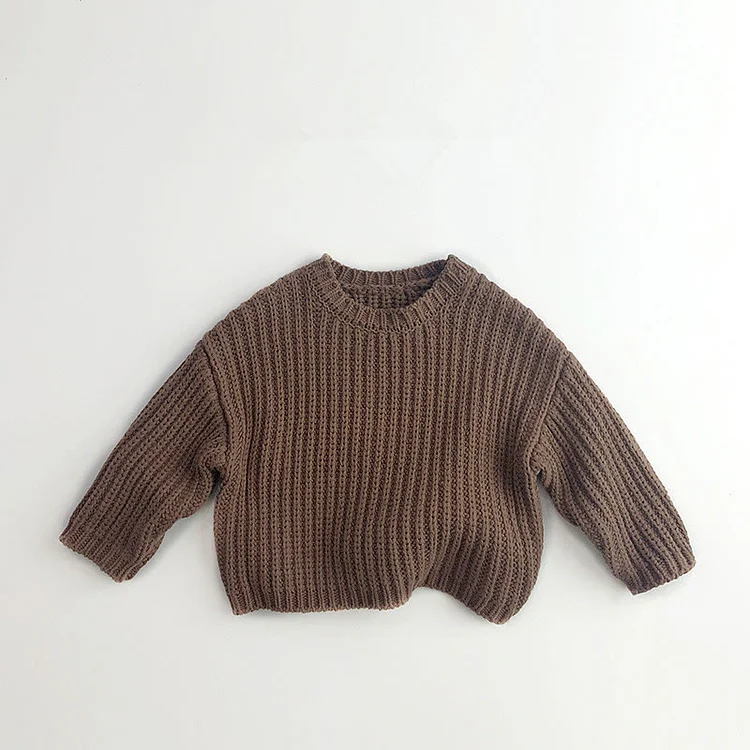 Toddler Vintage Solid Color Retro Style Knitted Sweater