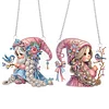 (US Only)2Pcs 2D/Flat DIY Goblin Girl Diamond Art Pendant DIY Home Decor Hanging Charm