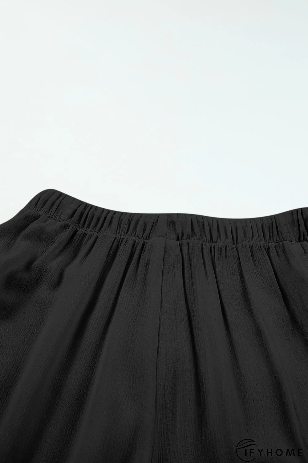 Black Lace Trim Along Split Leg Beach Cover up Pants | IFYHOME