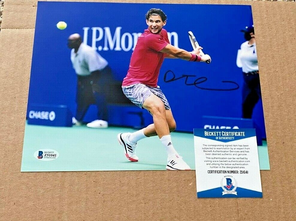 DOMINIC THIEM SIGNED TENNIS 8X10 Photo Poster painting BECKETT CERTIFIED #5