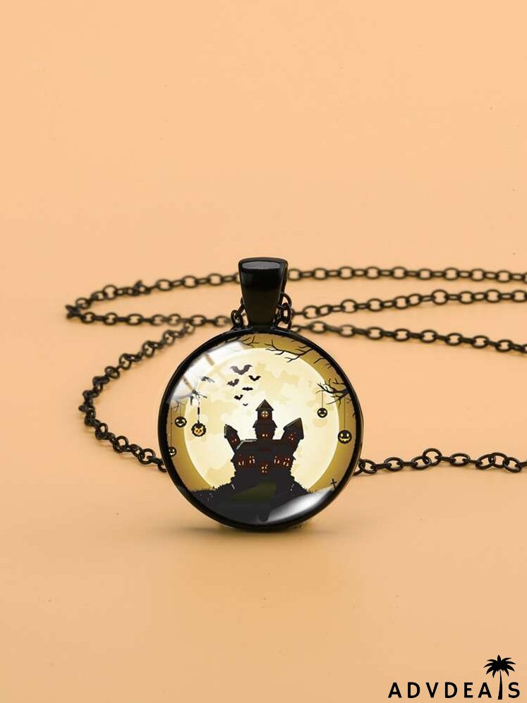 Halloween Round Pendant Necklace