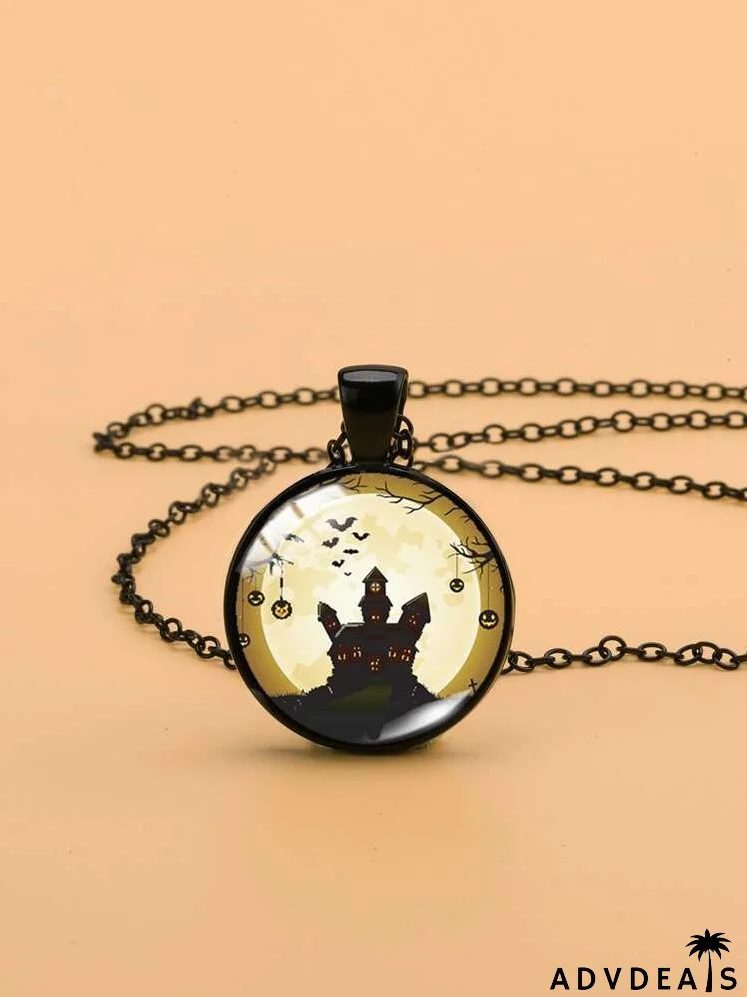 Halloween Round Pendant Necklace