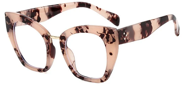 Women's Blue Light Glasses 2024 Red Leopard Luxury Brand Designer Oversized Eyeglasses Frame Optical Clear Lens Eyewear