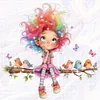 Rainbow Girl Bead Embroidery Kit Pre-Printed Bead Cross stitch