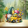 (US Only)2D Flat Print Easter Truck DIY Table Top Diamond Painting Ornament Kits