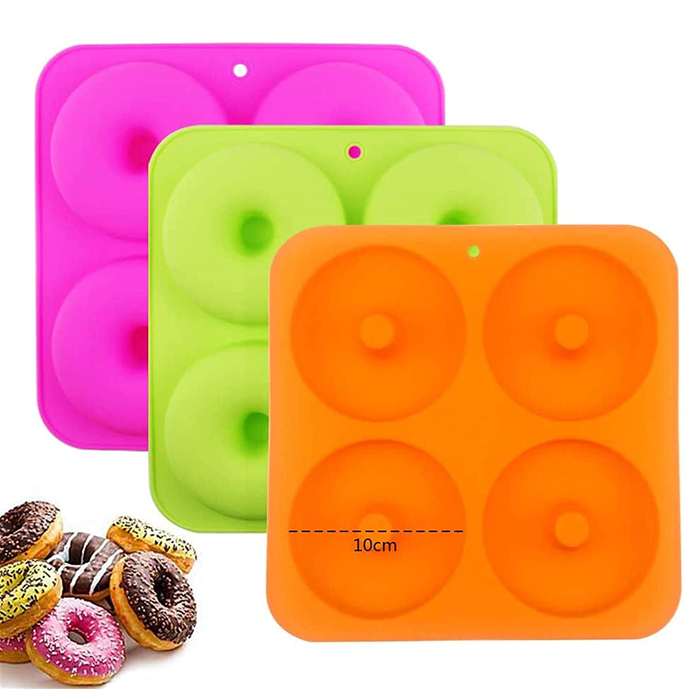 

4 hole doughnut mold hollow cake bread silicone mold, 501 Original