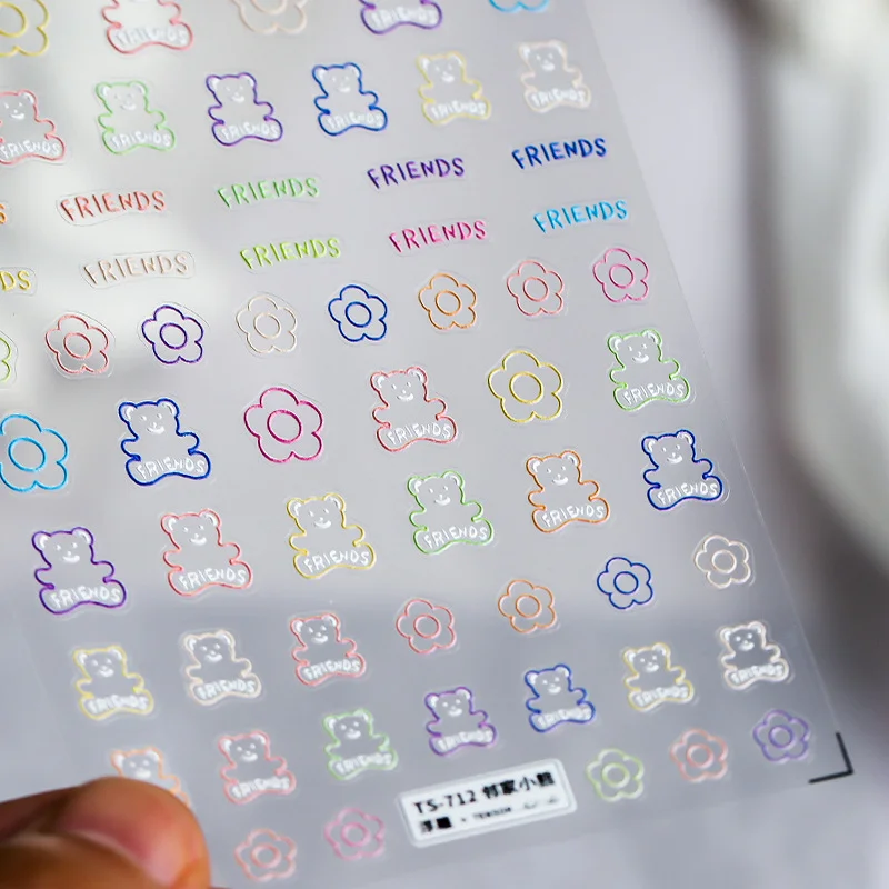 Churchf hop Style Grimace Black Style Stickers for Nails Butterfly Cartoon Animal Foil for Nails Sticker Art Decorations-Nail Inspo