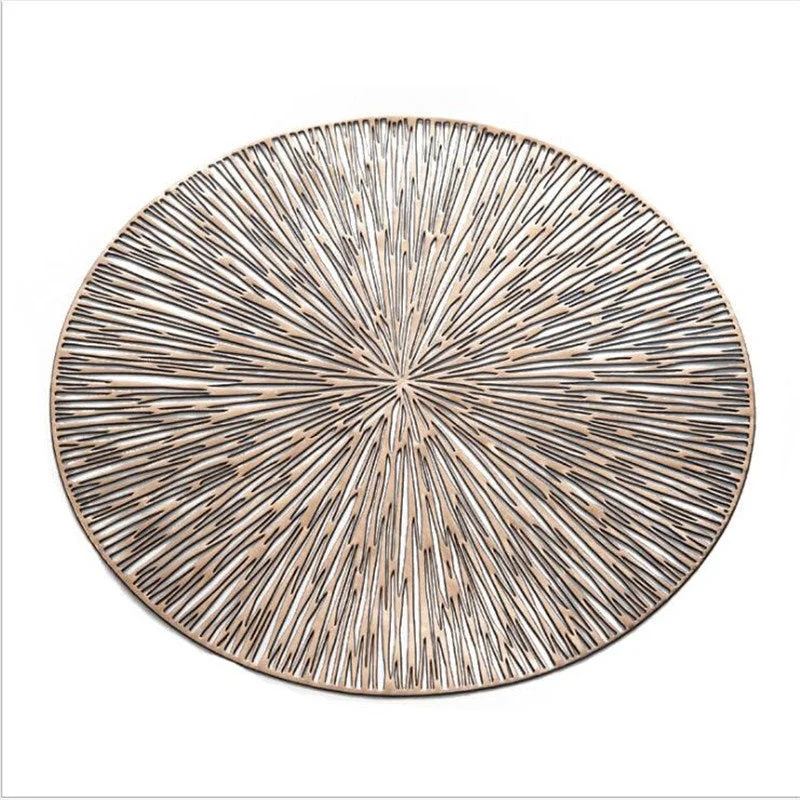 Round Hollow PVC Placemats For Kitchen Dinning Table Mat Insulation Pads Drink Coffee Cup Coasters Hotel Restaurant Home Decor